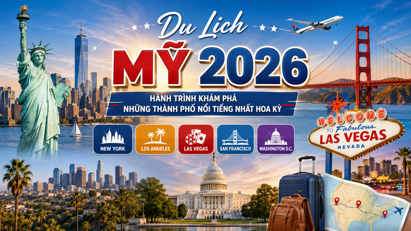 Du Lịch Mỹ 2026 - Khám Phá Thành Phố Nổi Tiếng Hoa Kỳ - ATOZ TOUR