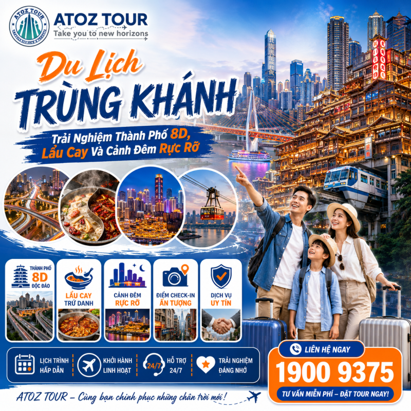 Du Lịch Trùng Khánh - Thành Phố 8D Kỳ Lạ - ATOZ TOUR