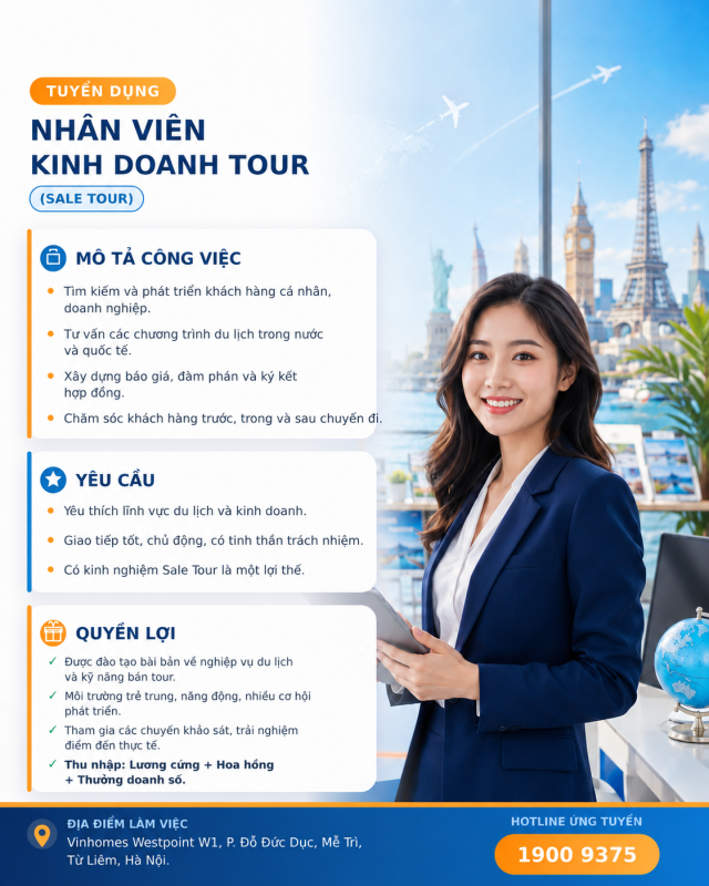 NHÂN VIÊN KINH DOANH TOUR (SALE TOUR) - ATOZ TOUR