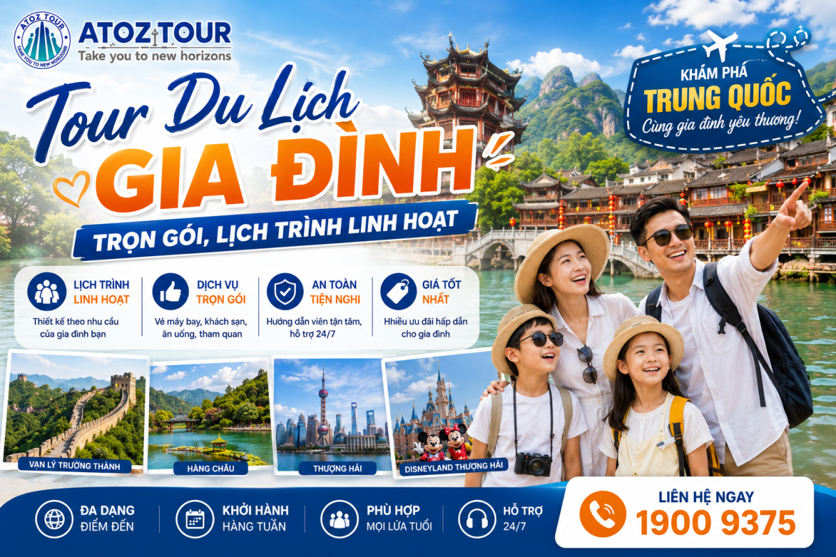 Tour Du Lịch Gia Đình Trọn Gói, Lịch Trình Linh Hoạt 2026 - ATOZ TOUR