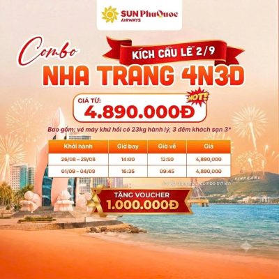 Combo Nghỉ Lễ 2/9 Nha Trang 4N3Đ - ATOZ TOUR